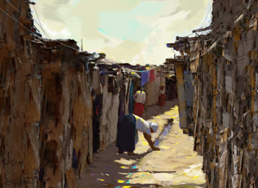 Peinture intitulée "Way to Live" par Shahin, Œuvre d'art originale, Gouache