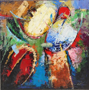 Peinture intitulée "Composition 2" par Shahram Nabati, Œuvre d'art originale, Huile Monté sur Châssis en bois