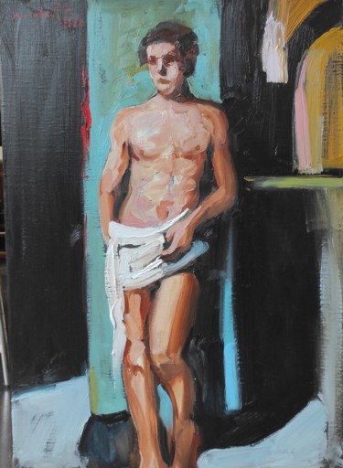 Pintura titulada "L'homme" por Shahram Nabati, Obra de arte original, Oleo Montado en Bastidor de camilla de madera