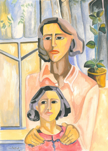 Malarstwo zatytułowany „Mother's Day” autorstwa Shahriar Aghakhani, Oryginalna praca, Akwarela