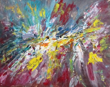 Painting titled "Abstract No. 136" by Shahriar Aghakhani, Original Artwork, Acrylic