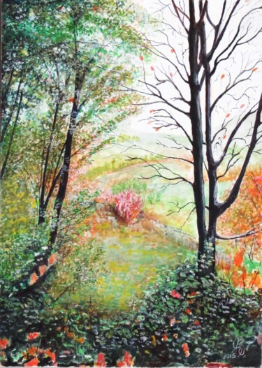 Painting titled "Spring is coming" by Shahriar Aghakhani, Original Artwork, Watercolor