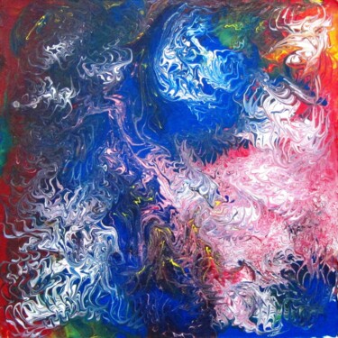Painting titled "Abstract No. 423" by Shahriar Aghakhani, Original Artwork, Acrylic