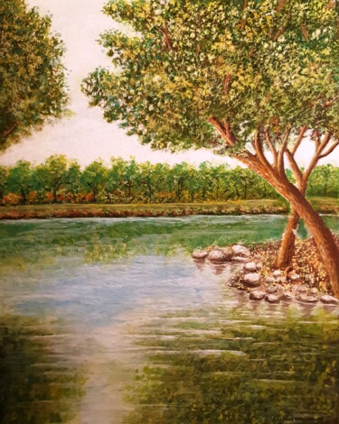 Painting titled "summer time" by Shahriar Aghakhani, Original Artwork, Watercolor