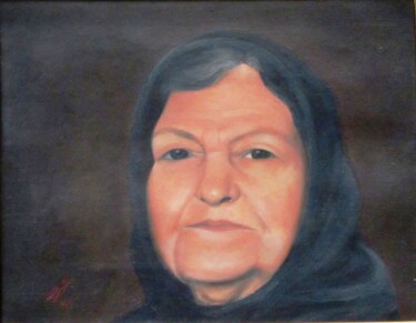 Painting titled "Grand mom" by Shahriar Aghakhani, Original Artwork, Oil