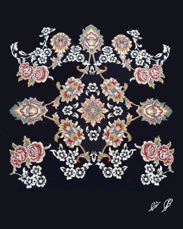 Digitale Kunst getiteld "Floral No.179" door Shahriar Aghakhani, Origineel Kunstwerk, Digitaal Schilderwerk