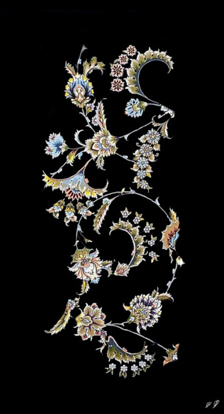 Grafika cyfrowa / sztuka generowana cyfrowo zatytułowany „Floral No. 192” autorstwa Shahriar Aghakhani, Oryginalna praca, Ma…