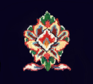 Digitale Kunst getiteld "Floral No. 160" door Shahriar Aghakhani, Origineel Kunstwerk, Digitaal Schilderwerk
