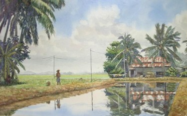 Painting titled "Alor Mengkudu" by M Shahrin Shaari, Original Artwork, Watercolor