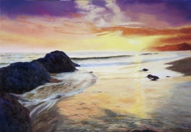 Painting titled "sunset d' perlis" by M Shahrin Shaari, Original Artwork