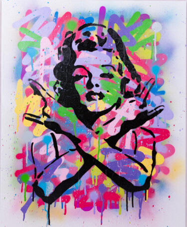 MarilynRock Painting titled "MarilynRock" by Shake, Original Art, Spray paint