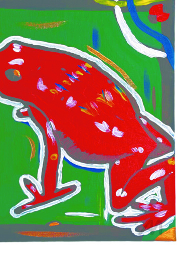 Poison Frog Peinture intitulée "Poison Frog" par Meruyert Shakeyeva, Œuvre d'art originale, Acrylique
