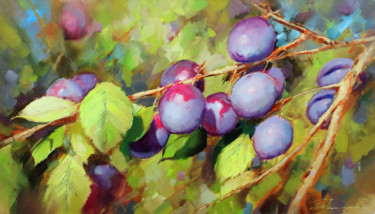 Painting titled "The uncle's plum is…" by Shalaev Alexey, Original Artwork, Oil
