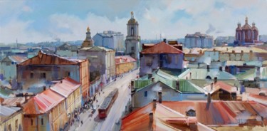 Painting titled "Pyatnitskaya Street…" by Shalaev Alexey, Original Artwork, Oil