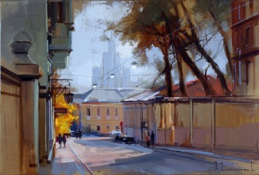 Painting titled "Kolpachny lane." by Shalaev Alexey, Original Artwork, Oil