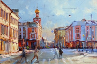 Schilderij getiteld "December. Petrovka…" door Shalaev Alexey, Origineel Kunstwerk, Olie