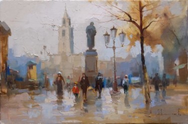 Pushkin, the popular trail. From the series "Old Moscow" Картина под названием "Pushkin, the popula…" - Shalaev Alexey, Подлинное произведение искусства, Масло