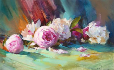 Картина под названием "Peonies" - Shalaev Alexey, Подлинное произведение искусства