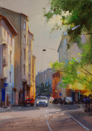 Pintura titulada "May greens. Plotnik…" por Shalaev Alexey, Obra de arte original