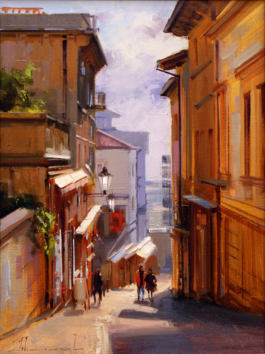 Painting titled "San Marino, January…" by Shalaev Alexey, Original Artwork, Oil