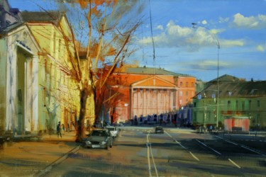 Painting titled ""Time long shadows.…" by Shalaev Alexey, Original Artwork, Oil