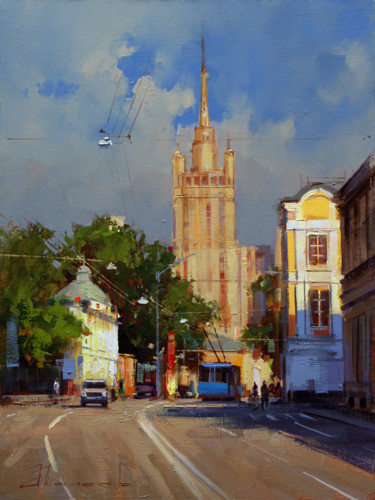 Картина под названием ""Painted ocher sun…" - Shalaev Alexey, Подлинное произведение искусства, Масло