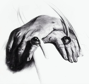 Drawing titled "Hands" by Bharti Yadav, Original Artwork, Ballpoint pen