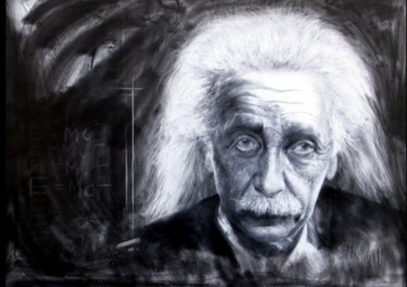 Malerei mit dem Titel "Einstein" von Bharti Yadav, Original-Kunstwerk, Acryl