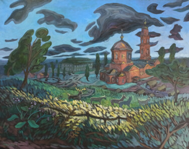 제목이 "Abstract oil painti…"인 미술작품 Shalo"De Sagatel로, 원작, 기름 나무 들것 프레임에 장착됨