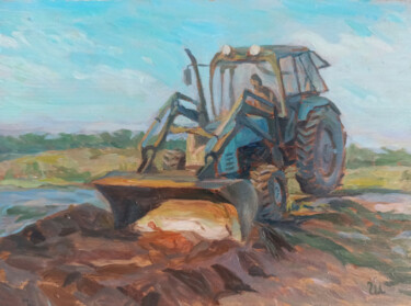 Картина под названием "Tractor. After the…" - Shalo"De Sagatel, Подлинное произведение искусства, Масло