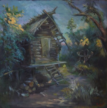 Painting titled "Картина маслом. Дом…" by Shalo"De Sagatel, Original Artwork, Oil