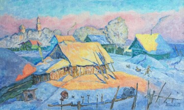 Schilderij getiteld "Oil picture. Winter…" door Shalo"De Sagatel, Origineel Kunstwerk, Olie