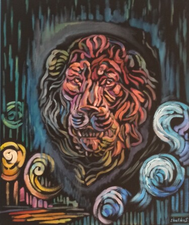 Schilderij getiteld "Тигр. Скрытая сила." door Shalo"De Sagatel, Origineel Kunstwerk, Olie