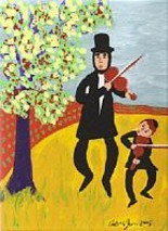 Painting titled "The Fiddler and His…" by Adelle Jean, Original Artwork