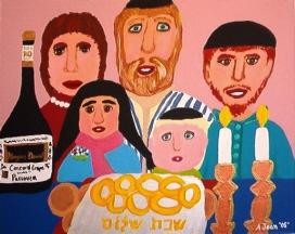 Painting titled "Shalom Aleichem" by Adelle Jean, Original Artwork, Oil