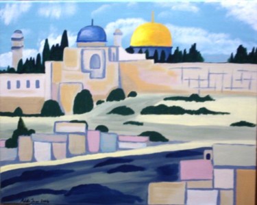Painting titled "The Temple Mount Pa…" by Adelle Jean, Original Artwork, Oil