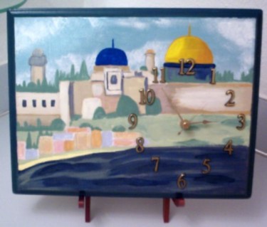 Painting titled "Temple Mount Clock A" by Adelle Jean, Original Artwork