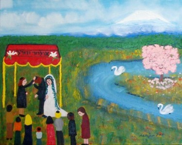 Painting titled "Wilderness Wedding" by Adelle Jean, Original Artwork, Oil