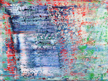 Картина под названием "Blue red abstraction" - Shamanov Vadim, Подлинное произведение искусства, Масло