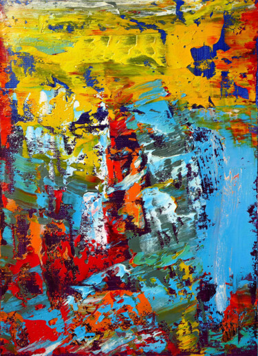 Pittura intitolato "Abstract painting 2…" da Shamanov Vadim, Opera d'arte originale, Olio