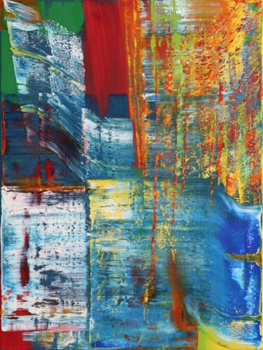 Painting titled "ABSTRACT PAINTING 3…" by Shamanov Vadim, Original Artwork, Oil Mounted on Wood Stretcher frame