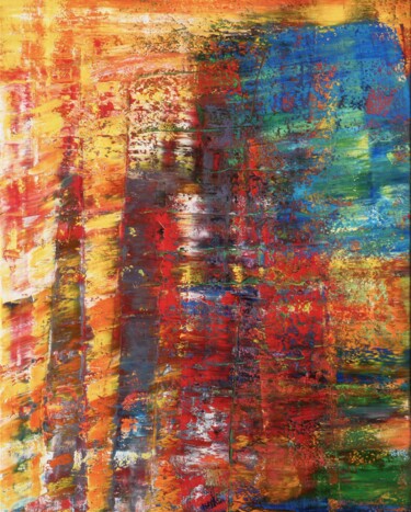 Painting titled "Abstract painting 3…" by Shamanov Vadim, Original Artwork, Oil Mounted on Wood Stretcher frame