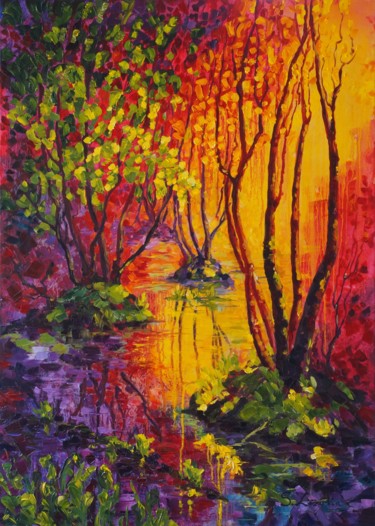 SAMARA INFLOWS Peinture intitulée "SAMARA INFLOWS" par Svitlana Zozulia, Œuvre d'art originale, Huile