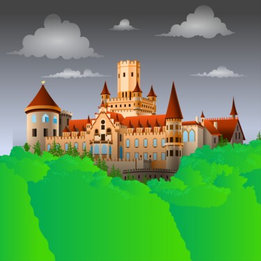 Digital Arts titled "Castle" by Shamim Shaikh, Original Artwork, Digital Painting