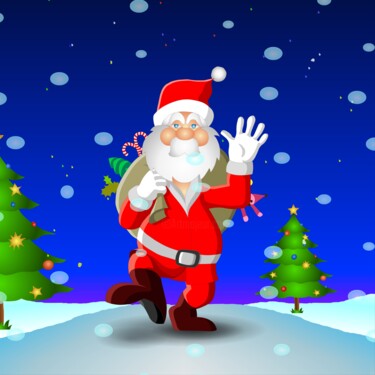 Digital Arts titled "Santa Claus" by Shamim Shaikh, Original Artwork, 2D Digital Work