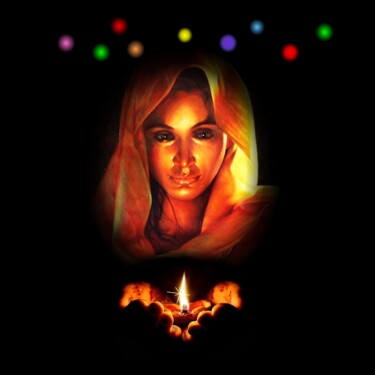 Arts numériques intitulée "Diwali - Festival o…" par Shamim Shaikh, Œuvre d'art originale, Travail numérique 2D