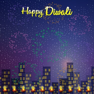 Digitale Kunst mit dem Titel "Happy Deepavali - F…" von Shamim Shaikh, Original-Kunstwerk, 2D digitale Arbeit