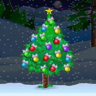 "Christmas Tree" başlıklı Dijital Sanat Shamim Shaikh tarafından, Orijinal sanat, 2D Dijital Çalışma