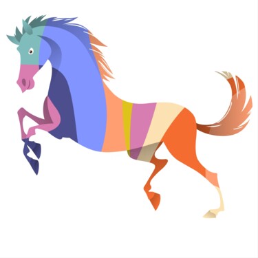 Цифровое искусство под названием "Horse running in th…" - Shamim Shaikh, Подлинное произведение искусства, 2D Цифровая Работа