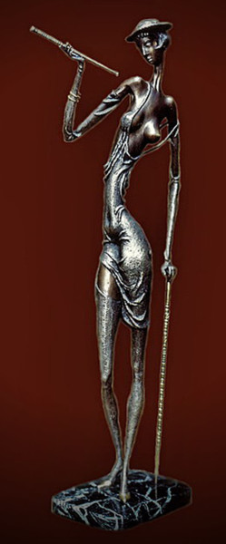 Escultura titulada ""evening walk" 1" por Shanaro, Obra de arte original, Metales